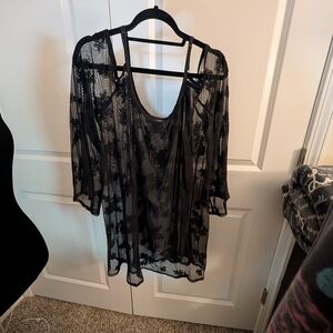 Sheer Black Lace Cover-Up